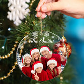Ornement Acrylique Personnalisé De Noël En Famille Inséré Avec Photo Personnalisée